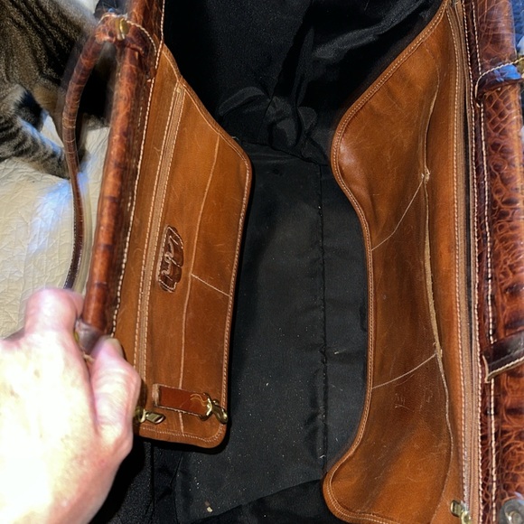 Large vintage Brahmin tote leather satchel - Picture 10 of 14